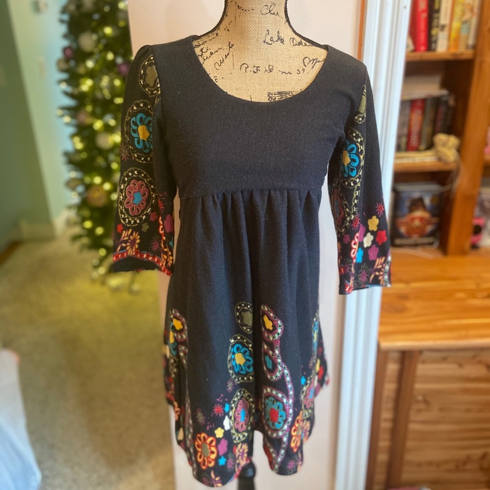 Reborn Gray Dress With Multicolored Flowers